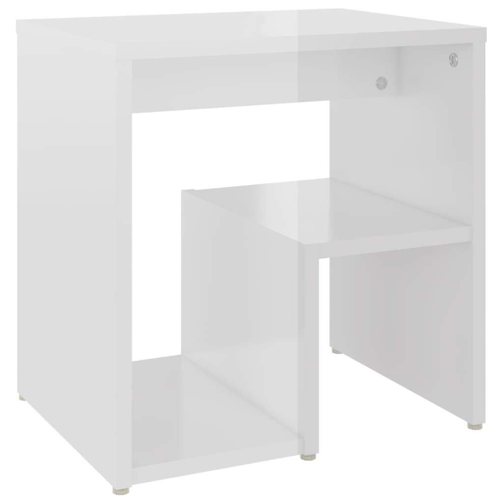 806340 vidaXL Bed Cabinet High Gloss White 40x30x40 cm Engineered Wood
