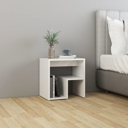 806340 vidaXL Bed Cabinet High Gloss White 40x30x40 cm Engineered Wood