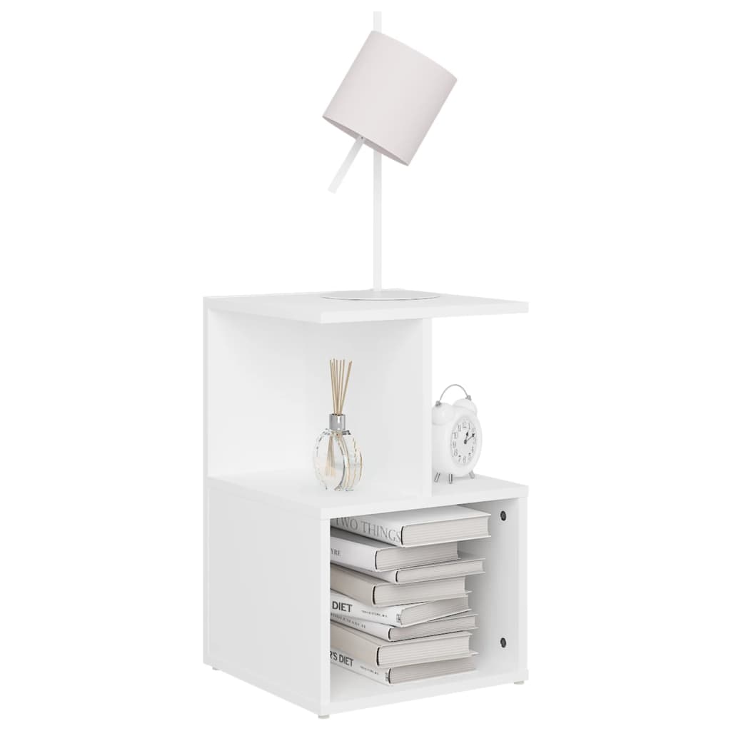 806346 vidaXL Bedside Cabinet White 35x35x55 cm Engineered Wood