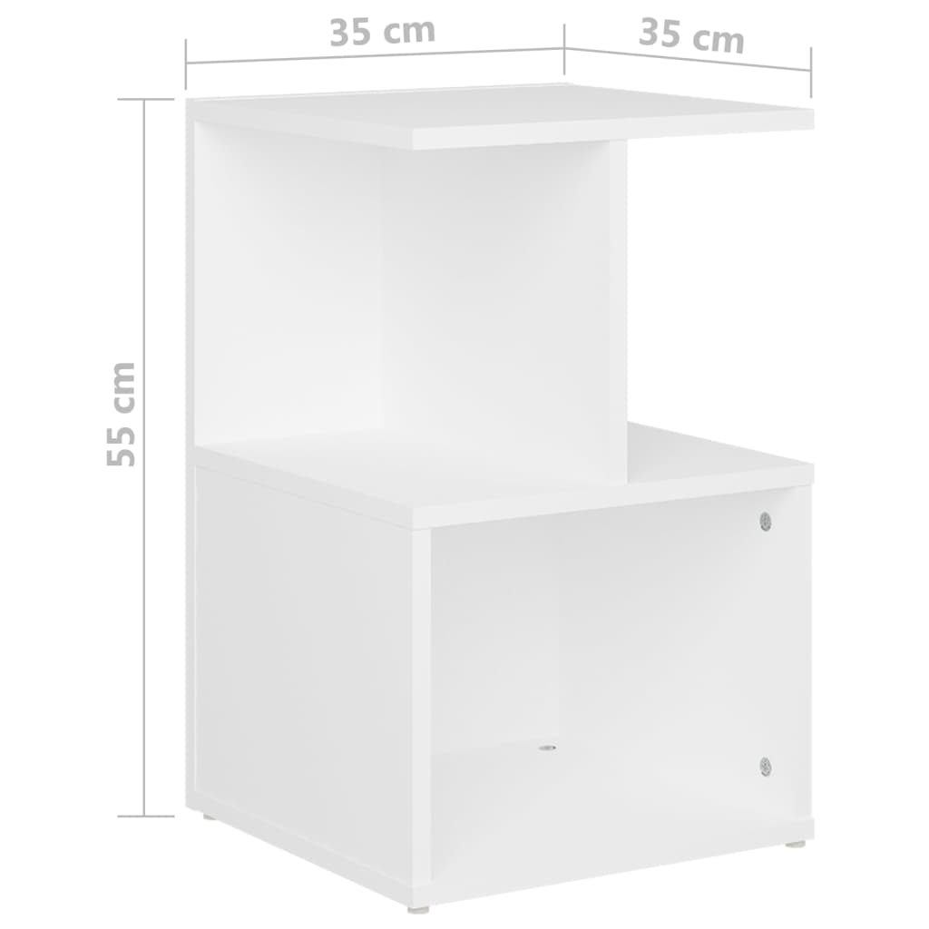 806346 vidaXL Bedside Cabinet White 35x35x55 cm Engineered Wood