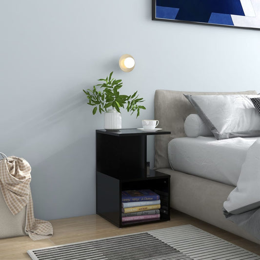 806348 vidaXL Bedside Cabinet Black 35x35x55 cm Engineered Wood