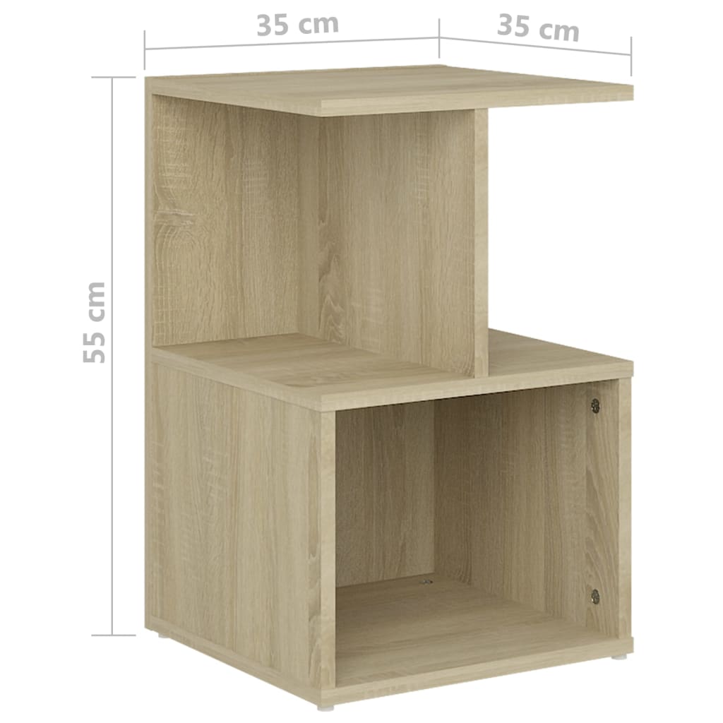 806353 vidaXL Bedside Cabinets 2 pcs Sonoma Oak 35x35x55 cm Engineered Wood