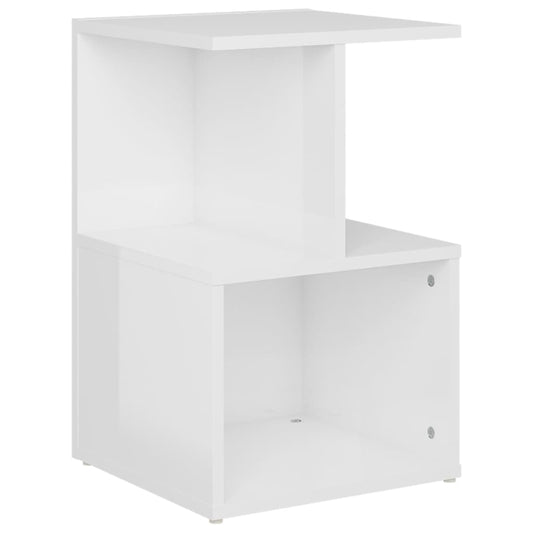 806358 vidaXL Bedside Cabinet High Gloss White 35x35x55 cm Engineered Wood
