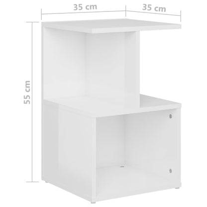 806359 vidaXL Bedside Cabinets 2 pcs High Gloss White 35x35x55 cm Engineered Wood