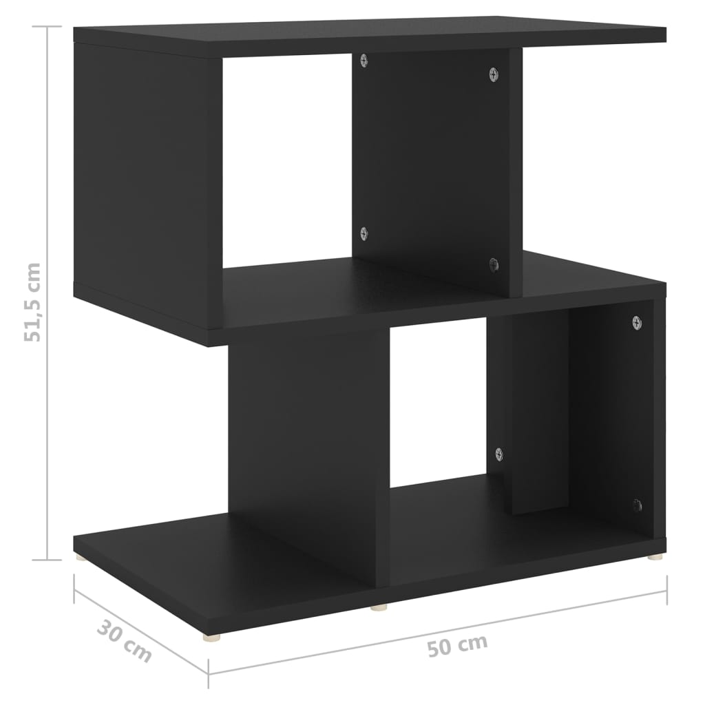 806367 vidaXL Bedside Cabinets 2 pcs Black 50x30x51,5 cm Engineered Wood