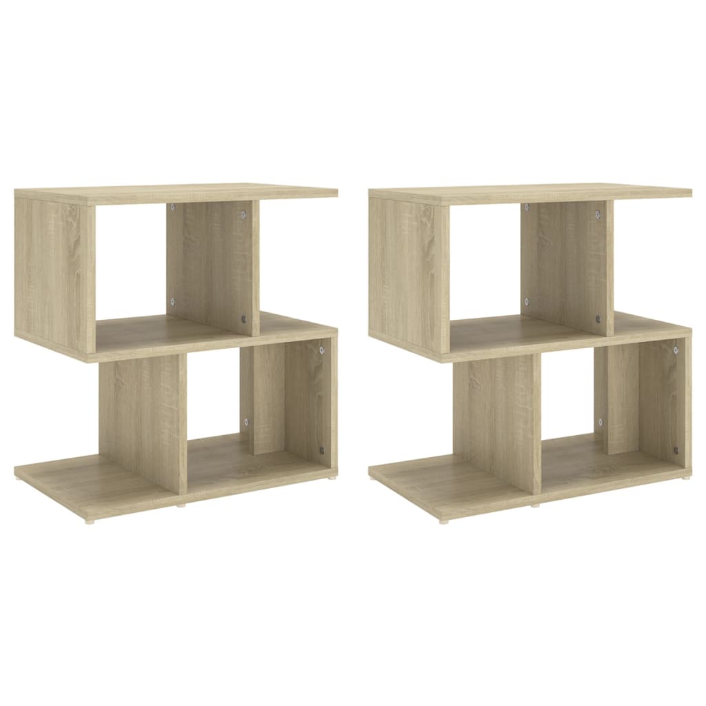 806371 vidaXL Bedside Cabinets 2 pcs Sonoma Oak 50x30x51,5 cm Engineered Wood