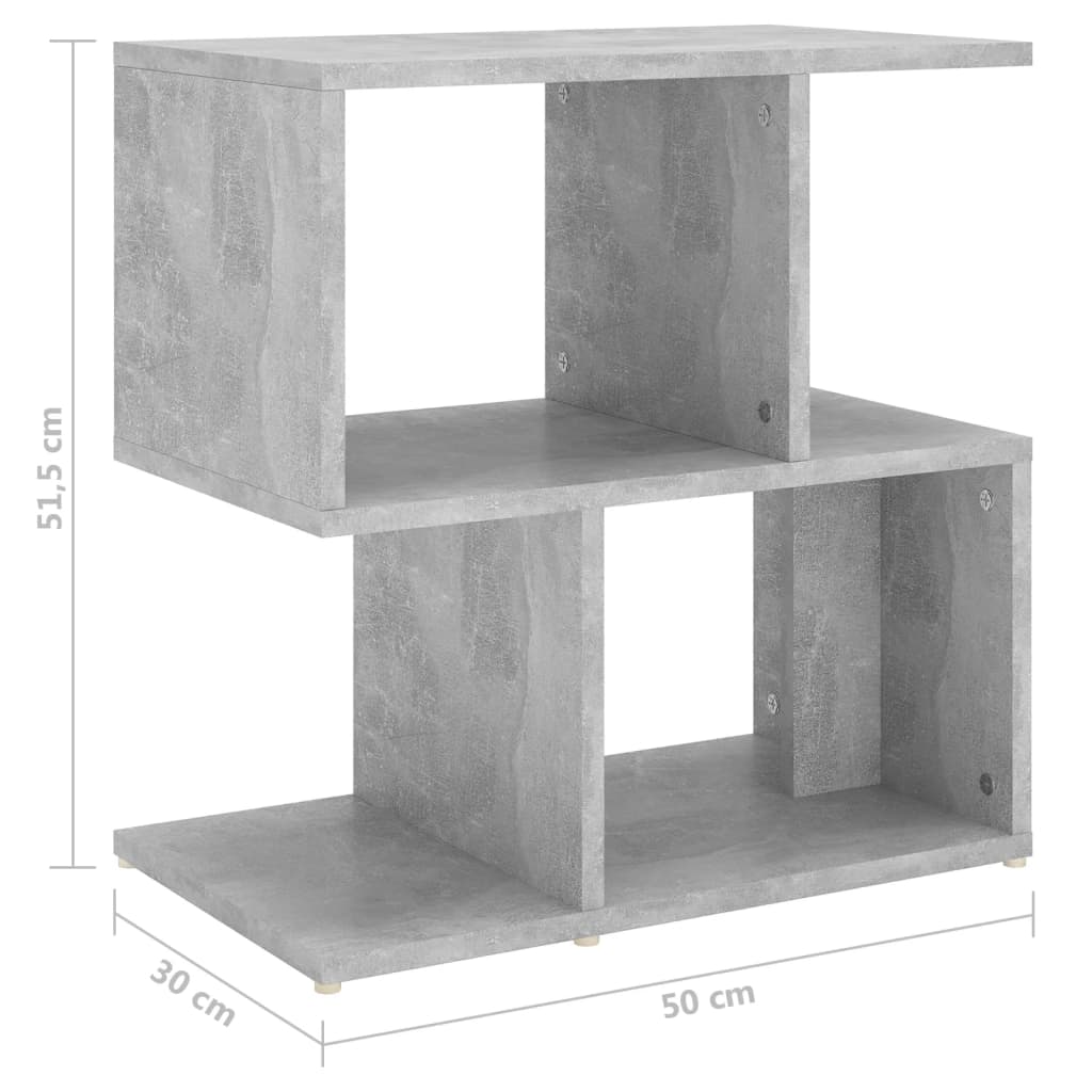Bedside Cabinet Concrete Grey 50x30x51.5 cm Engineered Wood