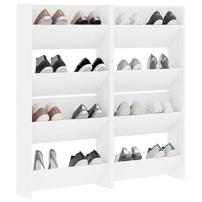 Wall Shoe Cabinets 4 pcs White 60x18x60 cm Engineered Wood
