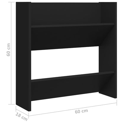 Wall Shoe Cabinet | Set of 4 | Black | Engineered Wood | Medium