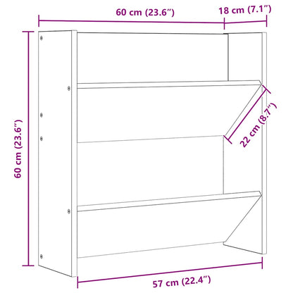 Wall Shoe Cabinet Concrete Grey 60x18x60 cm Engineered Wood