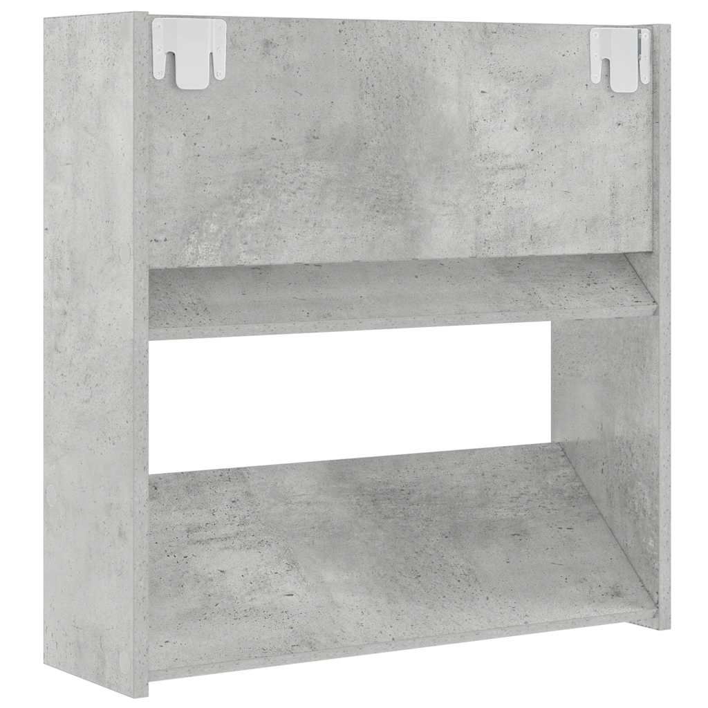 Wall Shoe Cabinets 2 pcs Concrete Grey 60x18x60 cm Engineered Wood