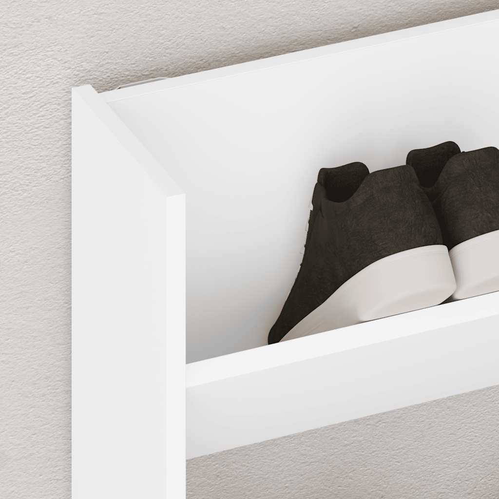 Wall Shoe Cabinet White 80x18x60 cm Engineered Wood