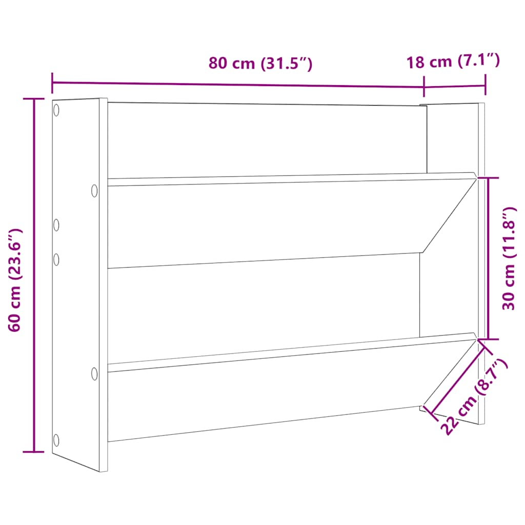 Wall Shoe Cabinet White 80x18x60 cm Engineered Wood