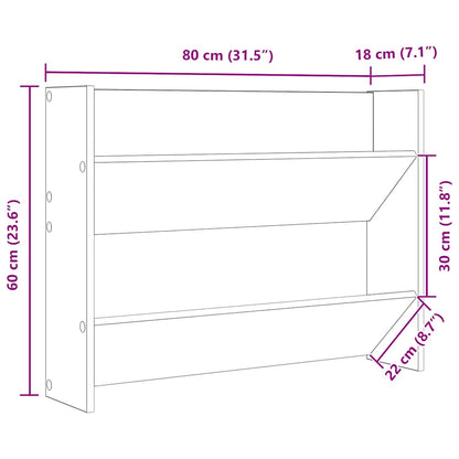 Wall Shoe Cabinet White 80x18x60 cm Engineered Wood