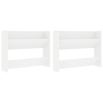 Wall Shoe Cabinet 2 pcs White 80x18x60 cm Engineered Wood