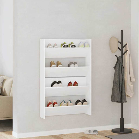 806742 vidaXL Wall Shoe Cabinet 2 pcs White 80x18x60 cm Engineered Wood