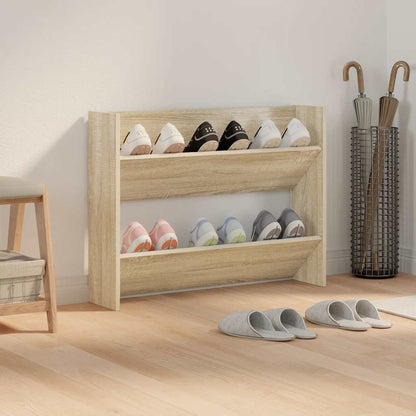 Wall Shoe Cabinet Sonoma Oak 80x18x60 cm Engineered Wood