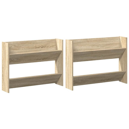 Wall Shoe Cabinets 2 pcs Sonoma Oak 80x18x60cm Engineered Wood