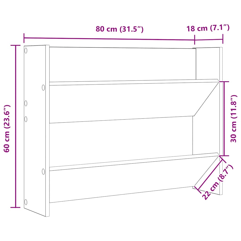 Wall Shoe Cabinets 2 pcs Sonoma Oak 80x18x60cm Engineered Wood