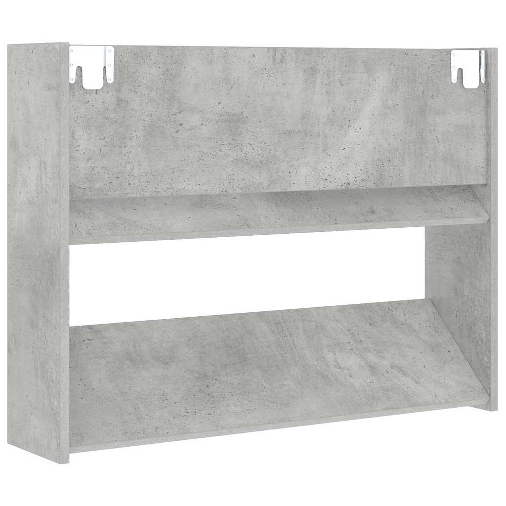 Wall Shoe Cabinets 2 pcs Concrete Grey 80x18x60 cm Engineered Wood