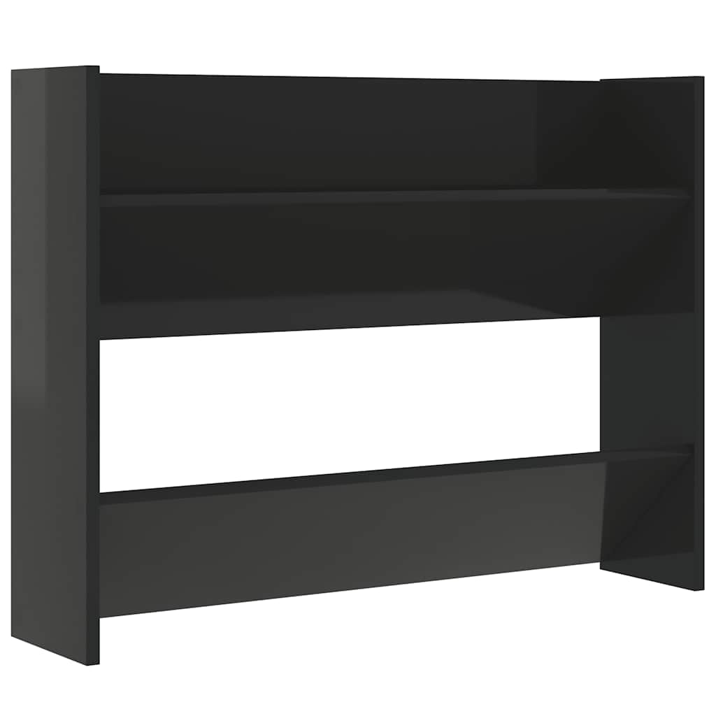 Wall Shoe Cabinet High Gloss Black 80x18x60 cm Engineered Wood