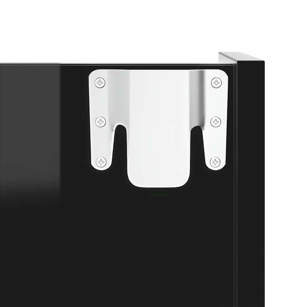Wall Shoe Cabinet High Gloss Black 80x18x60 cm Engineered Wood