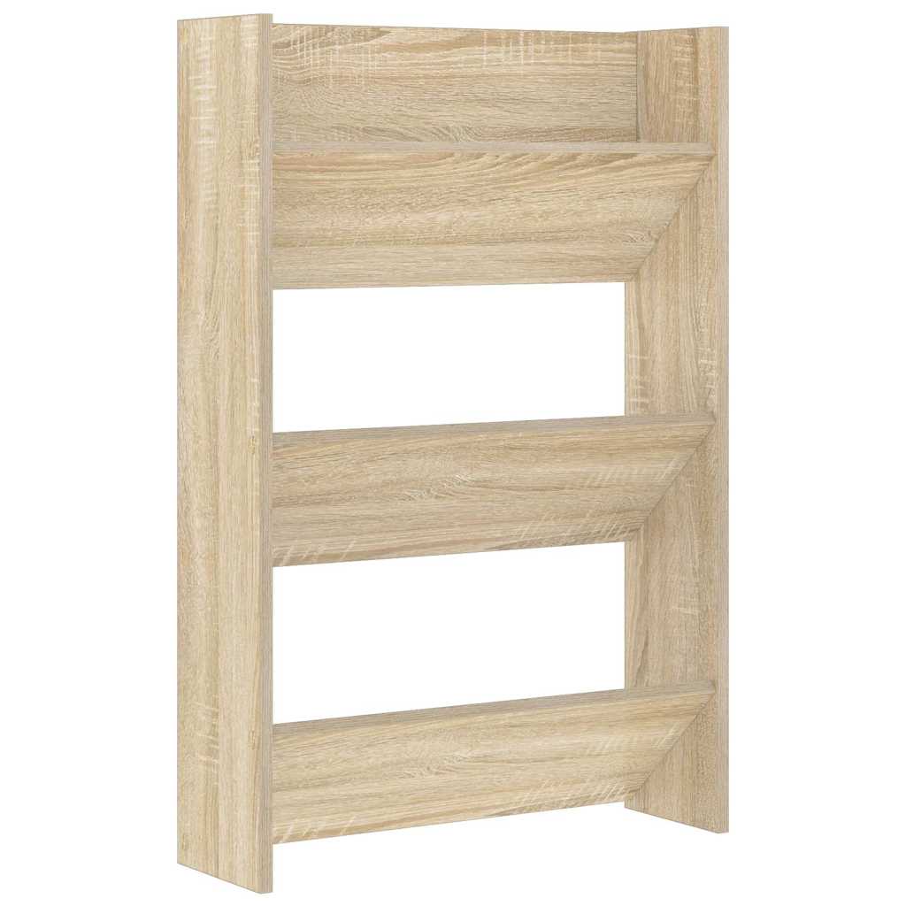 Wall Shoe Cabinets 2 pcs  Sonoma Oak 60x18x90 cm Engineered Wood
