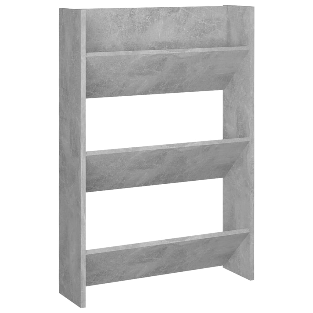 Wall Shoe Cabinet | Concrete grey | Engineered wood | Compact