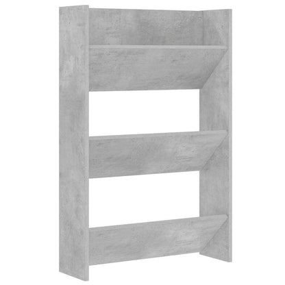 Wall Shoe Cabinet Concrete Grey 60x18x90 cm Engineered Wood