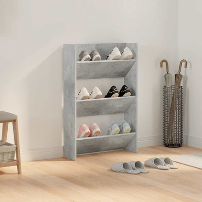 Wall Shoe Cabinet Concrete Grey 60x18x90 cm Engineered Wood