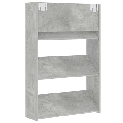 Wall Shoe Cabinet | Concrete grey | Engineered wood | Compact
