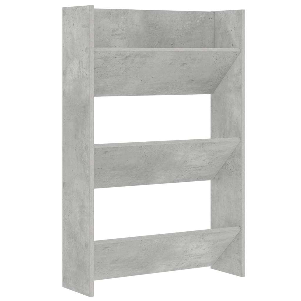 Wall Shoe Cabinets 2 pcs Concrete Grey 60x18x90 cm