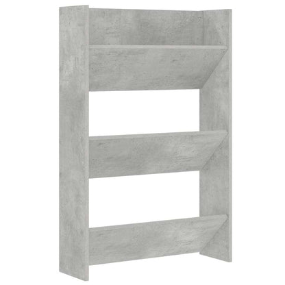 Wall Shoe Cabinets 2 pcs Concrete Grey 60x18x90 cm