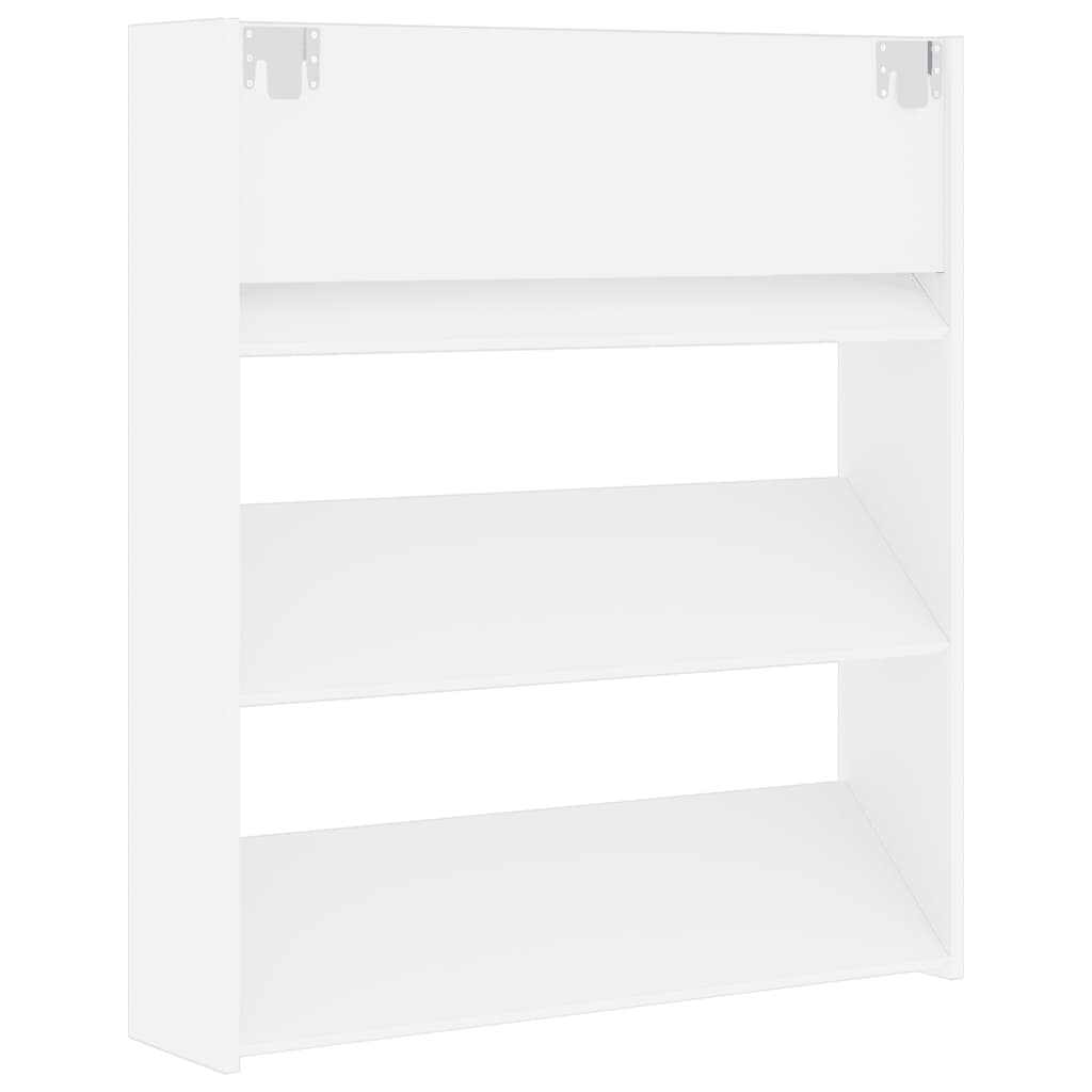 Wall Shoe Cabinet White 80x18x90 cm Engineered Wood