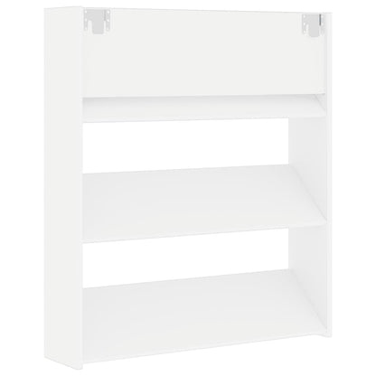 Wall Shoe Cabinet White 80x18x90 cm Engineered Wood