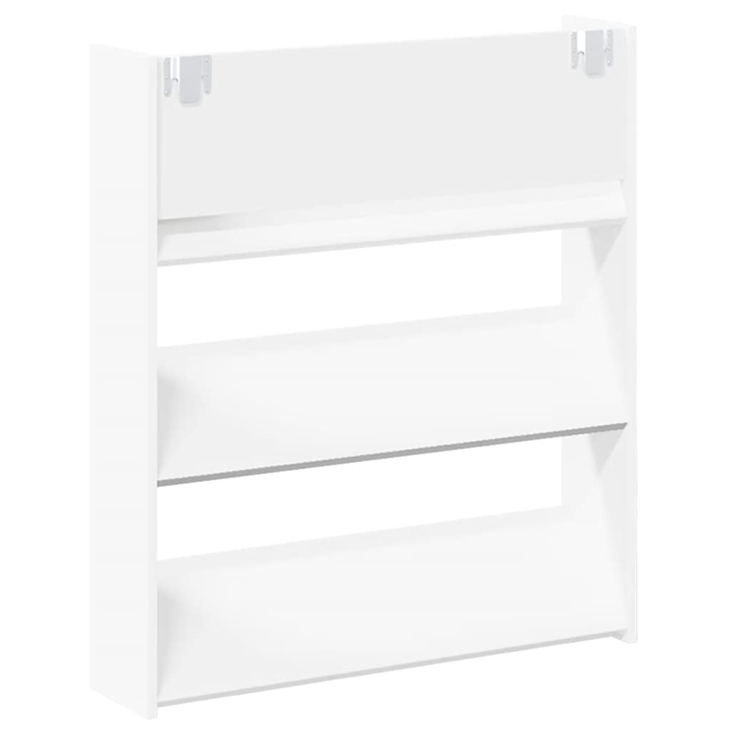 Wall Shoe Cabinets 2 pcs  White 80x18x90 cm Engineered Wood