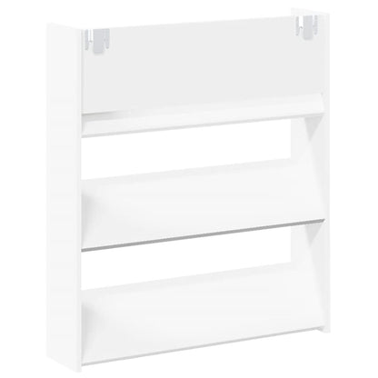 Wall Shoe Cabinets 2 pcs  White 80x18x90 cm Engineered Wood