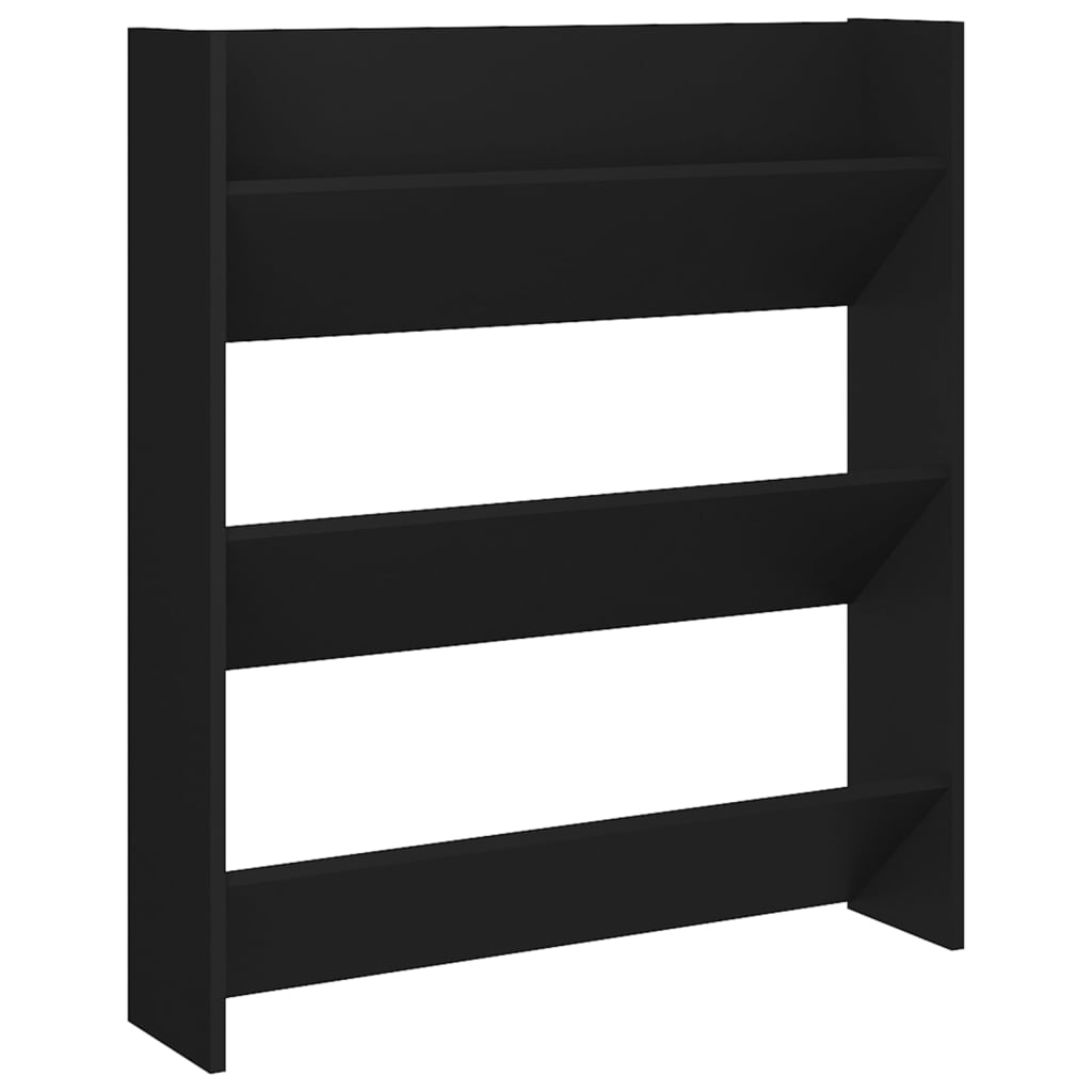 Wall Shoe Cabinet | Black | Engineered wood | Medium