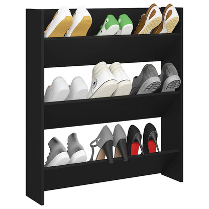 Wall Shoe Cabinet | Black | Engineered wood | Medium