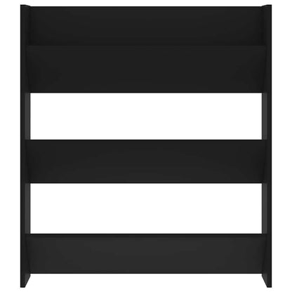 Wall Shoe Cabinet Black 80x18x90 cm Engineered Wood