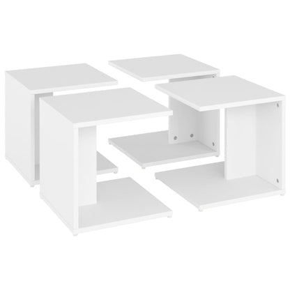 Coffee Tables 4 pcs White 33x33x33 cm Engineered Wood