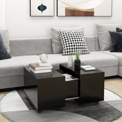 Coffee Table | Black | Engineered wood | Small | Extendable