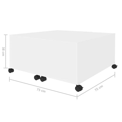 806867 vidaXL Coffee Table White 75x75x38 cm Engineered Wood