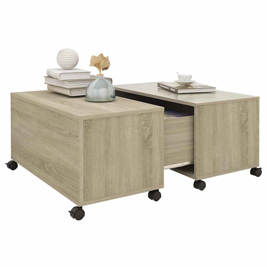 806870 vidaXL Coffee Table Sonoma Oak 75x75x38 cm Engineered Wood