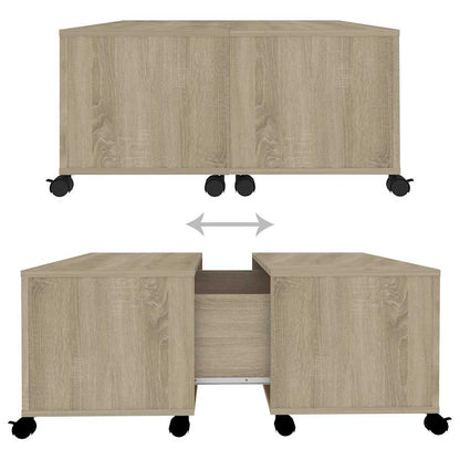 806870 vidaXL Coffee Table Sonoma Oak 75x75x38 cm Engineered Wood