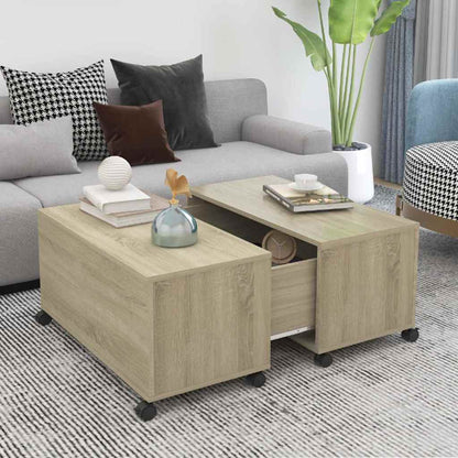 806870 vidaXL Coffee Table Sonoma Oak 75x75x38 cm Engineered Wood