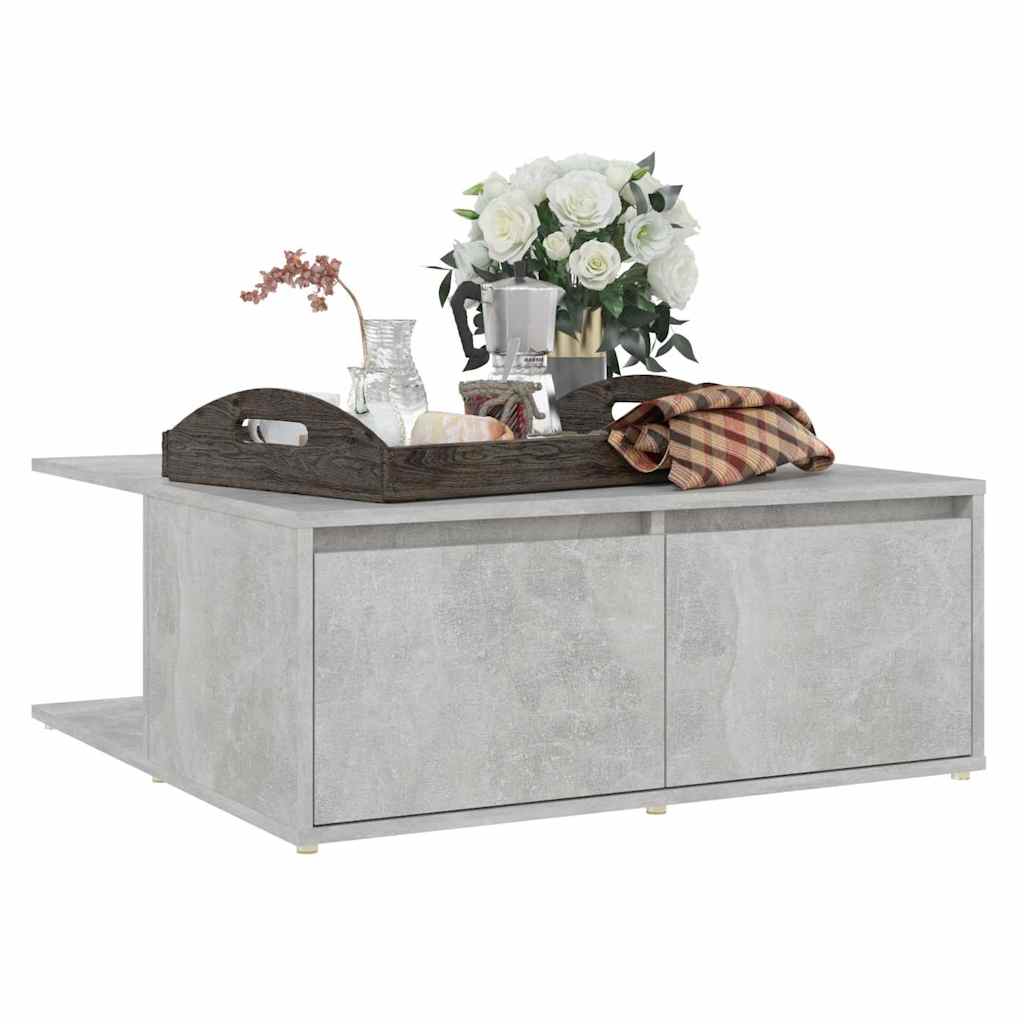 806880 vidaXL Coffee Table Concrete Grey 80x80x31 cm Engineered Wood