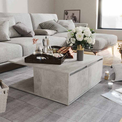 806880 vidaXL Coffee Table Concrete Grey 80x80x31 cm Engineered Wood