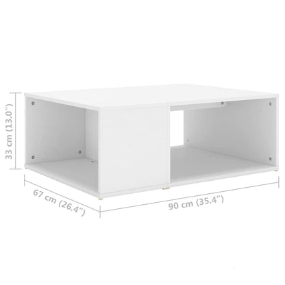 806903 vidaXL Coffee Table White 90x67x33 cm Engineered Wood