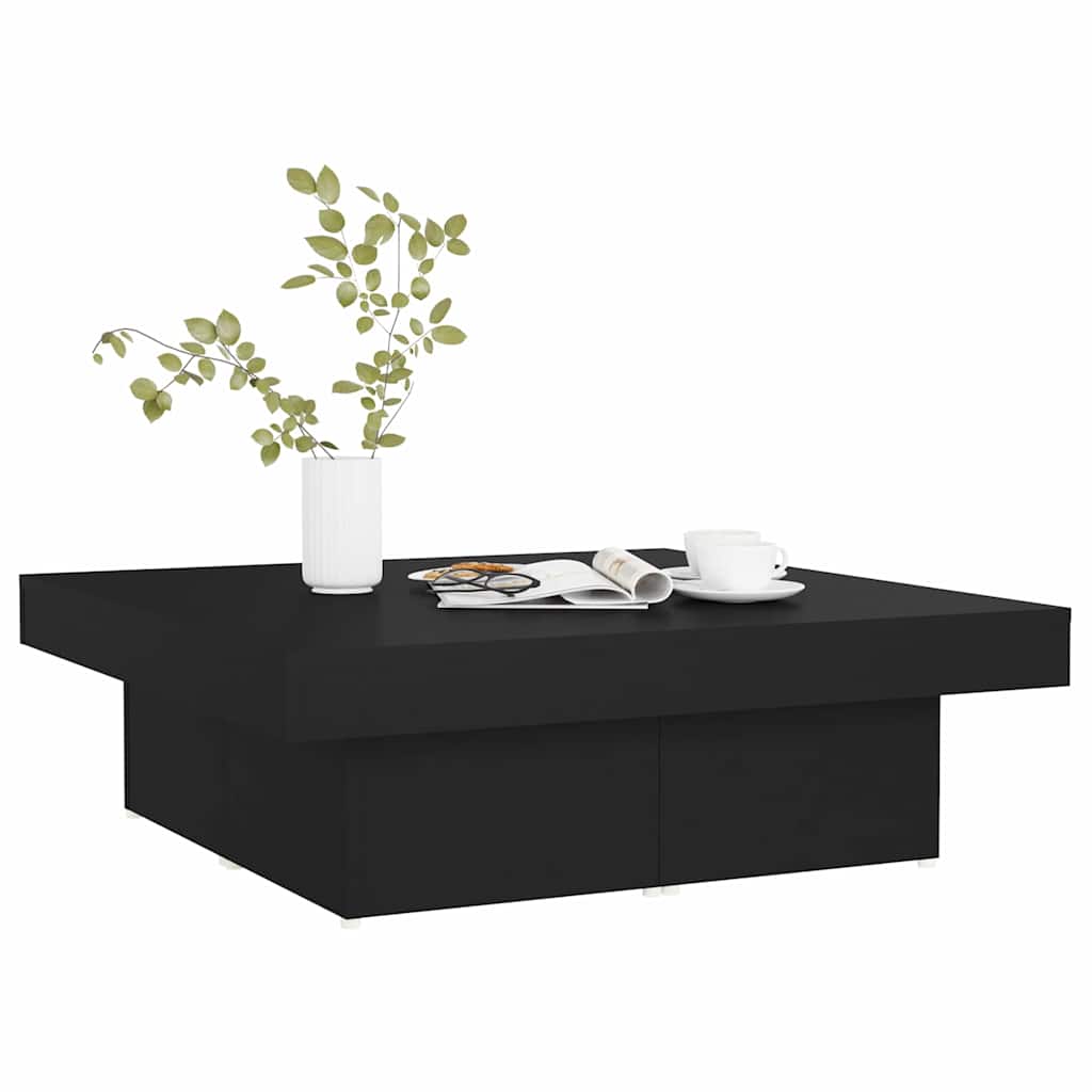 806913 vidaXL Coffee Table Black 90x90x28 cm Engineered Wood